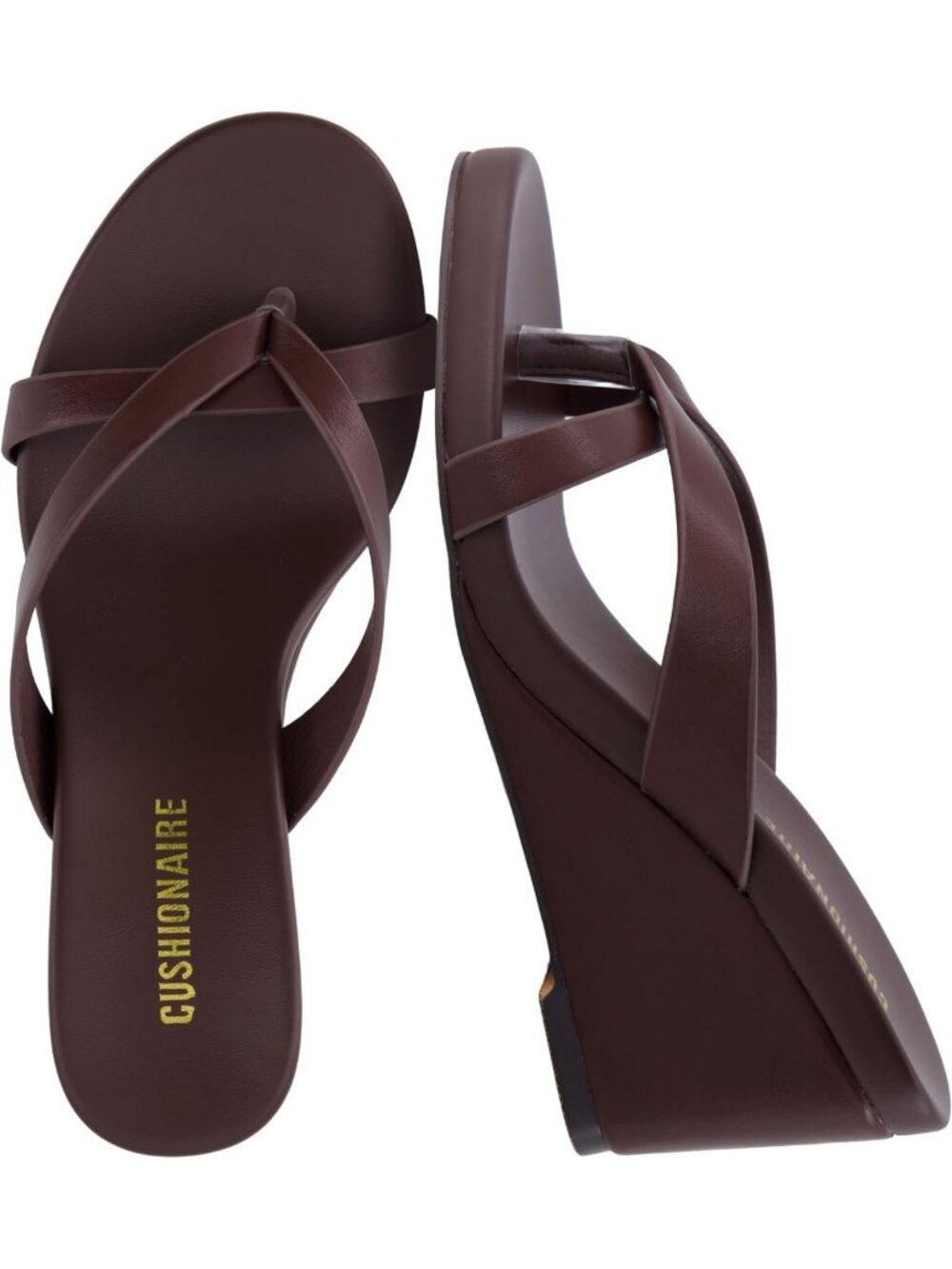 Lightweight Women's Slip-On Sandals, Comfortable Wedge Flip Flops with Crossover